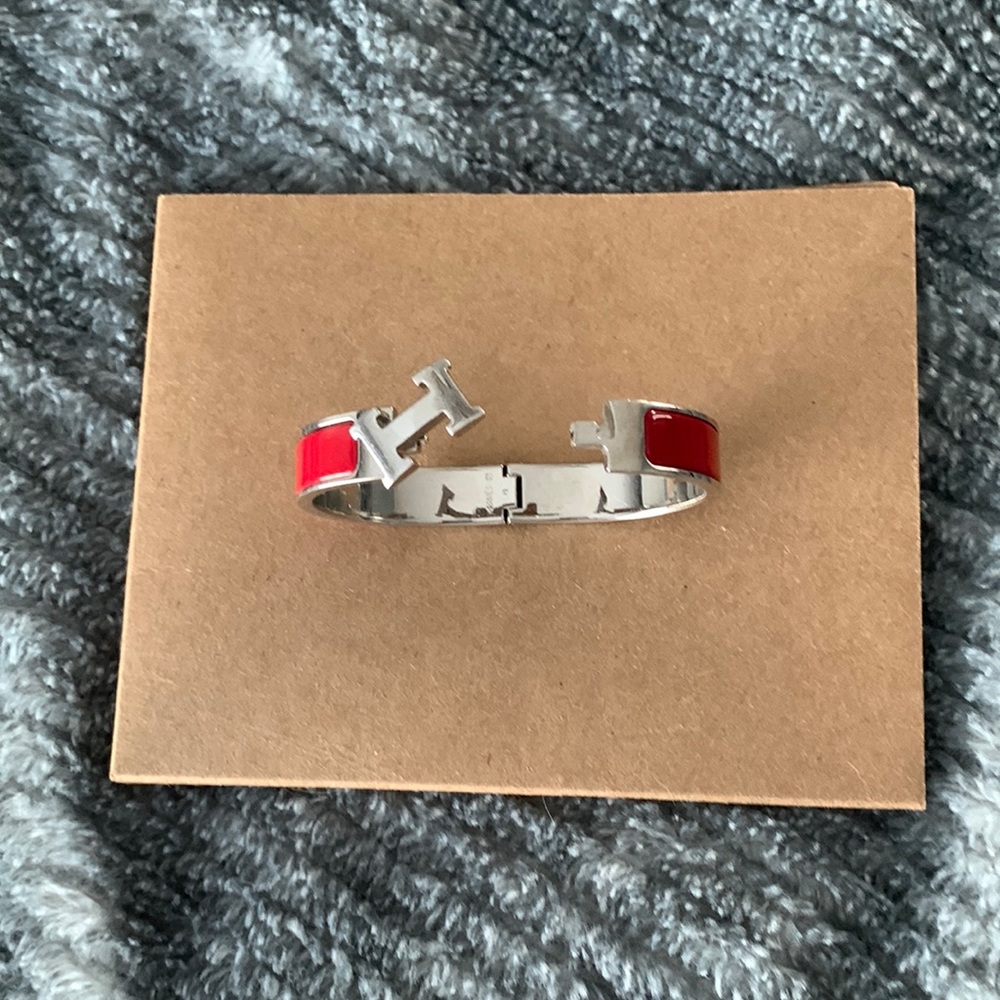 Red and Silver  H Hermes bracelet